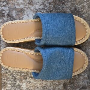 Dolce Vita Blue Denim Slide Sandals